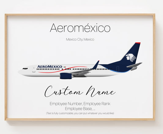 Aeromexico Poster Print Custom [UNFRAMED]