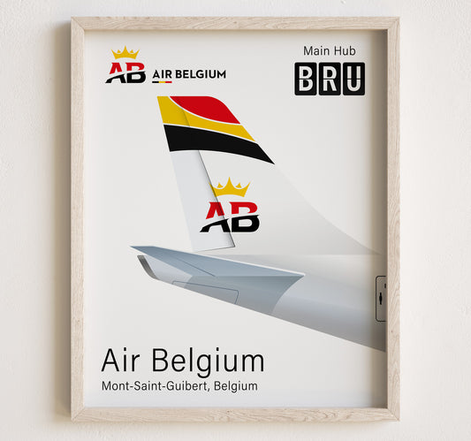 Air Belgium Tailplane Poster Print [UNFRAMED]