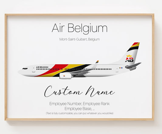 Air Belgium Poster Print Custom [UNFRAMED]