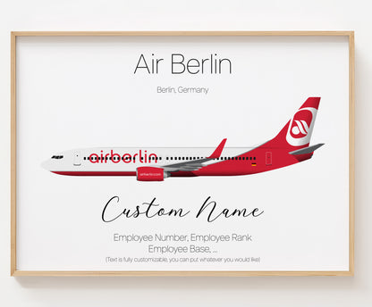 Air Berlin Poster Print Custom [UNFRAMED]