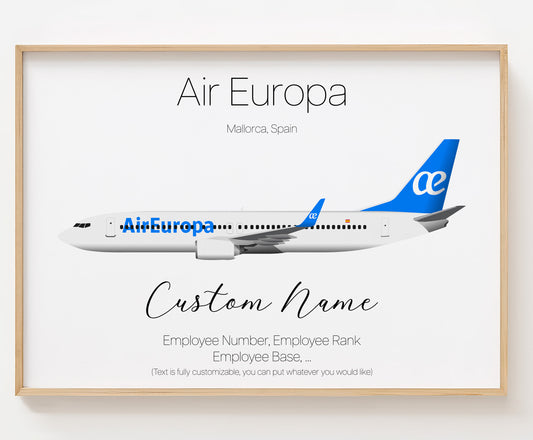 Air Europa Poster Print Custom [UNFRAMED]