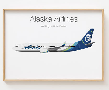 Alaska Airlines Poster Print Custom [UNFRAMED]