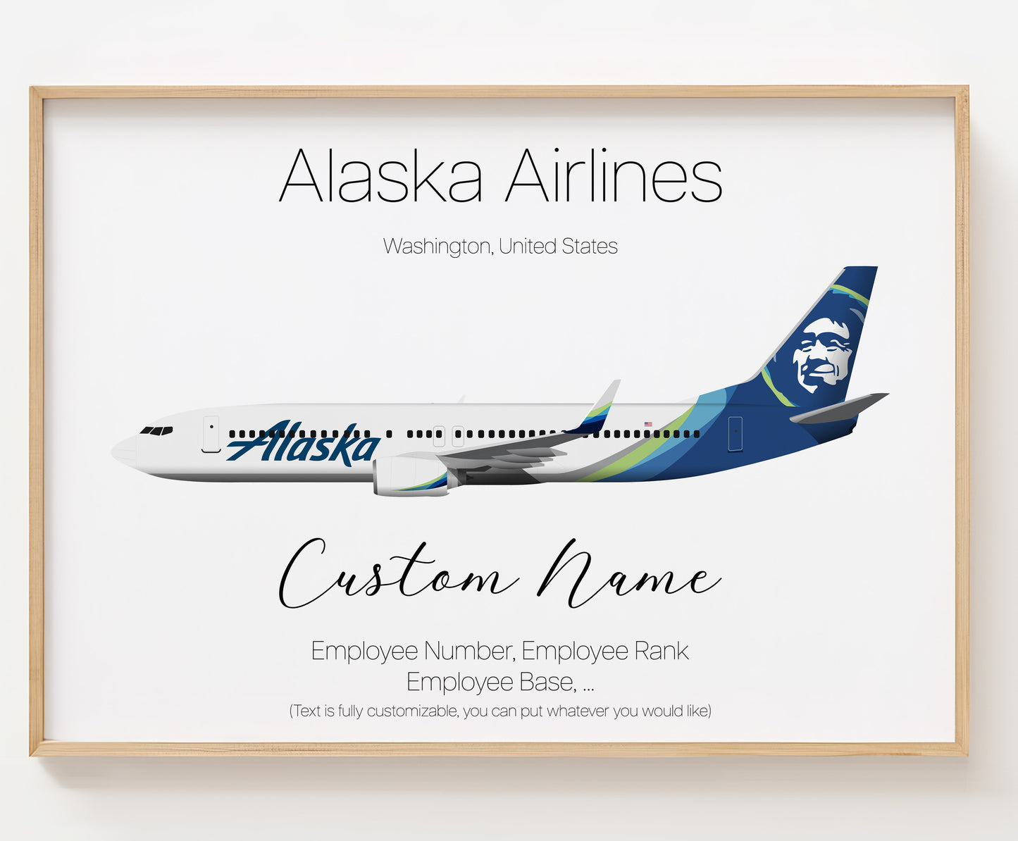 Alaska Airlines Poster Print Custom [UNFRAMED]