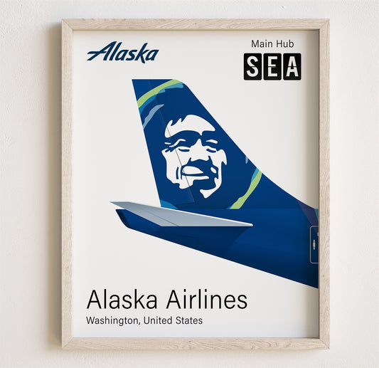 Alaska Airlines Tailplane Poster Print [UNFRAMED]