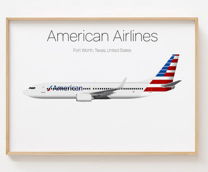 American Airlines Poster Print Custom [UNFRAMED]