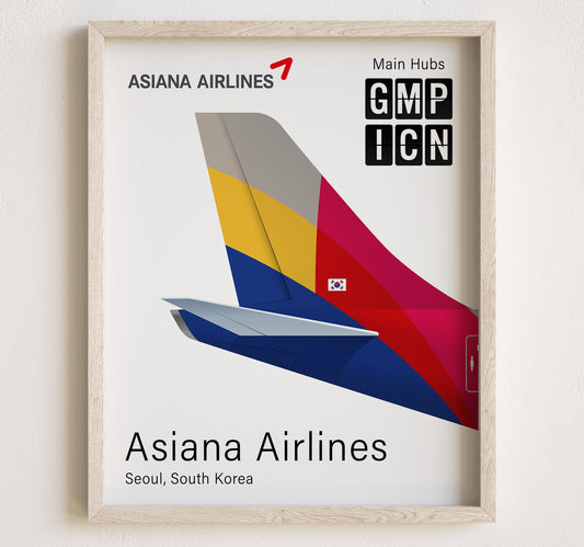 Asiana Airlines Tailplane Poster Print [UNFRAMED]