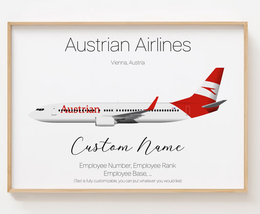 Austrian Airlines Poster Print Custom [UNFRAMED]