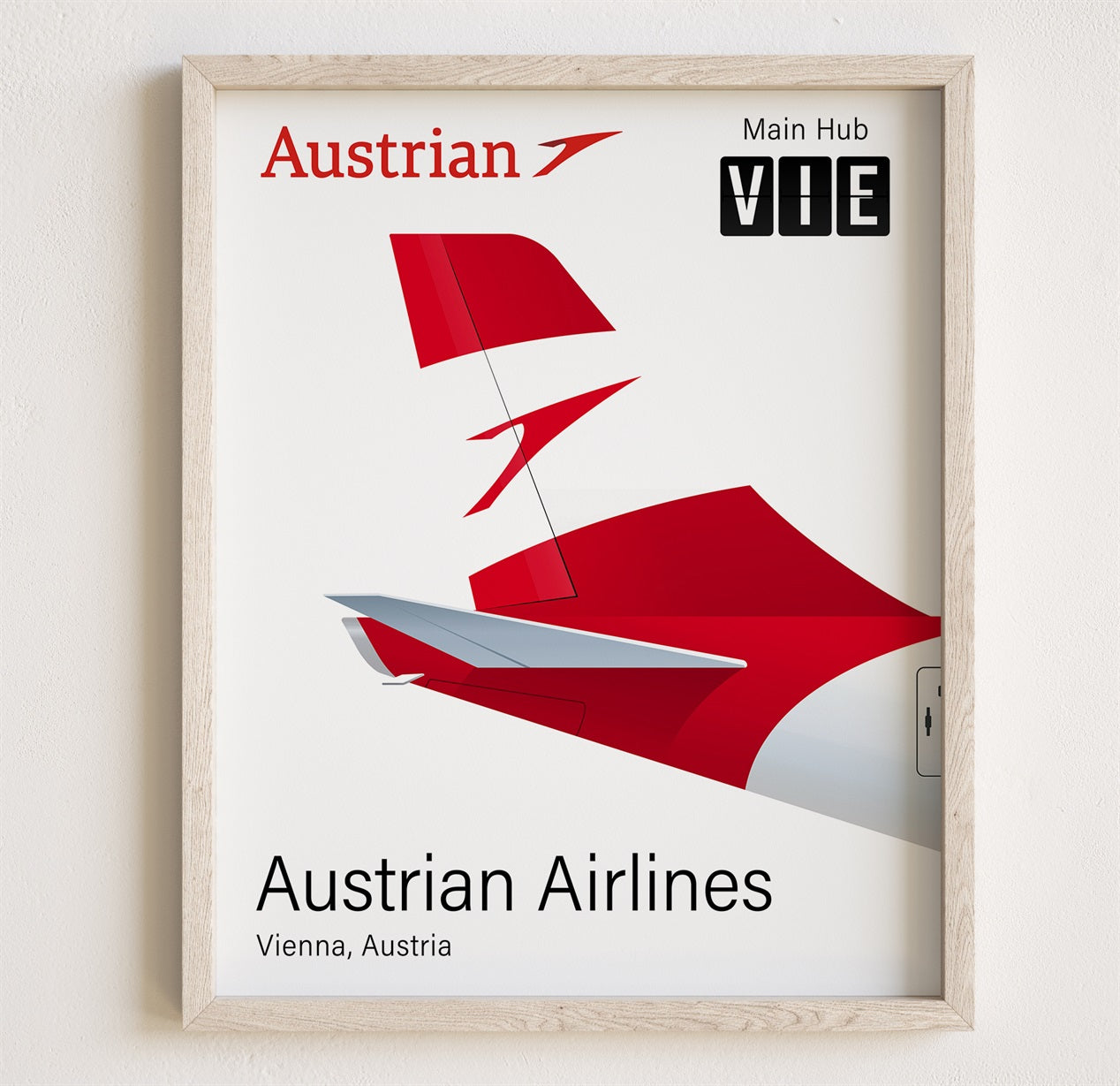 Austrian Airlines Tailplane Poster Print [UNFRAMED]