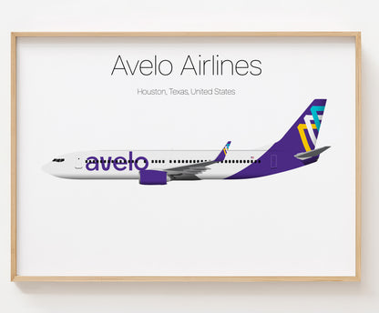 Avelo Airlines Poster Print Custom [UNFRAMED]