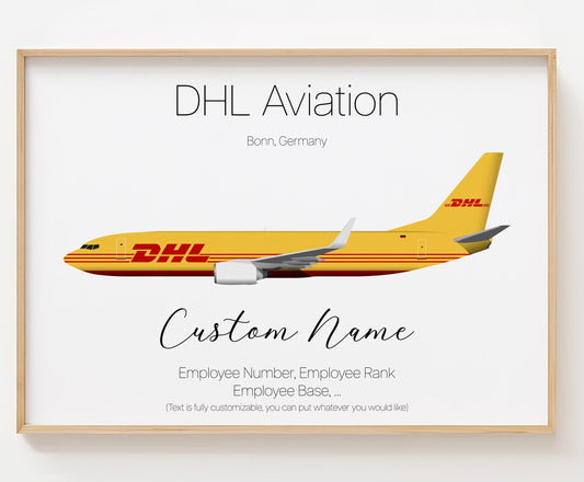 DHL Aviation Poster Print Custom [UNFRAMED]