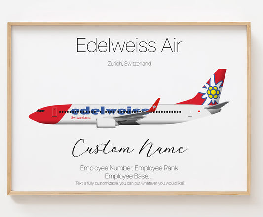 Edelweiss Air Poster Print Custom [UNFRAMED]