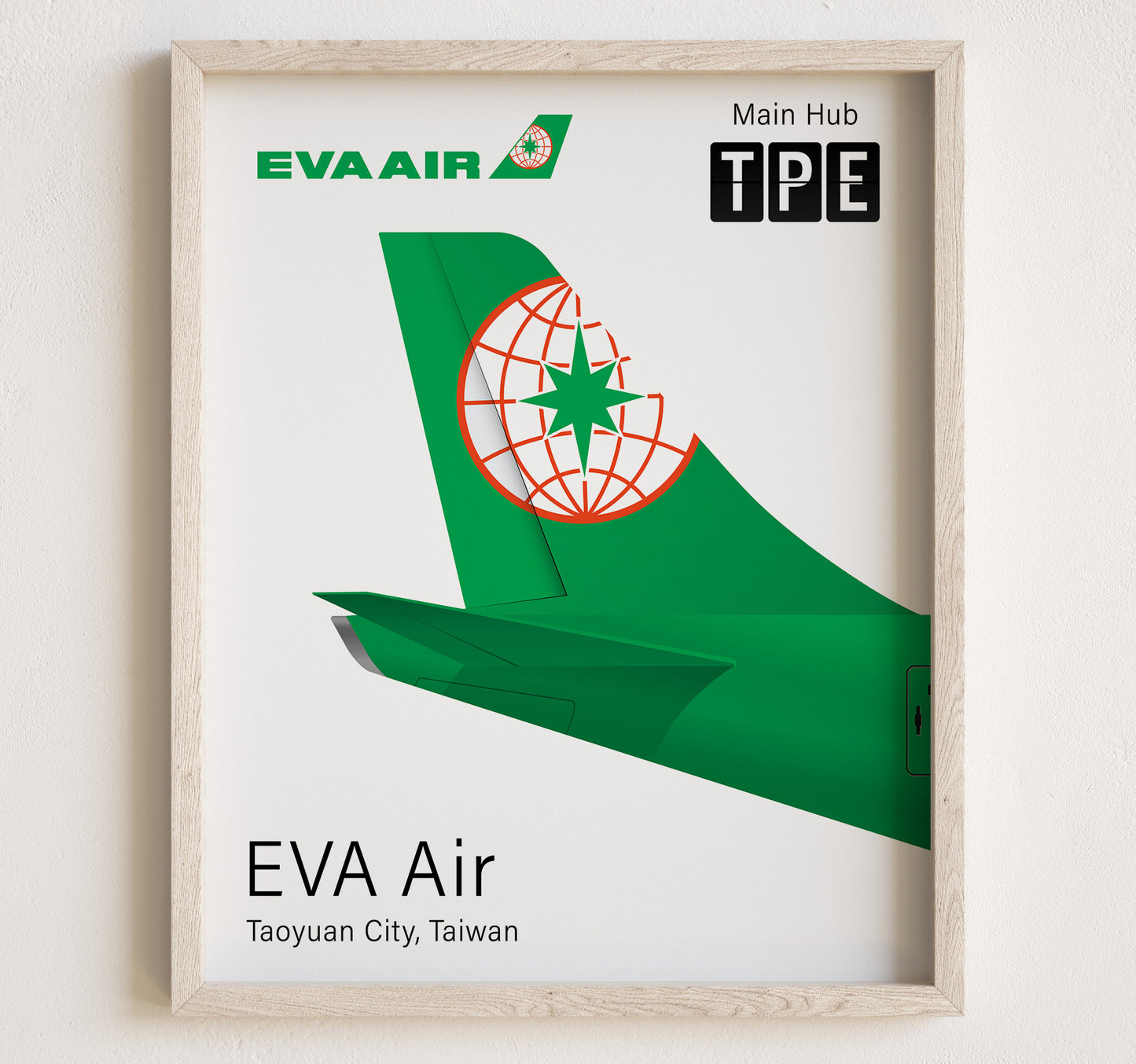 Eva Air Tailplane Poster Print [UNFRAMED]