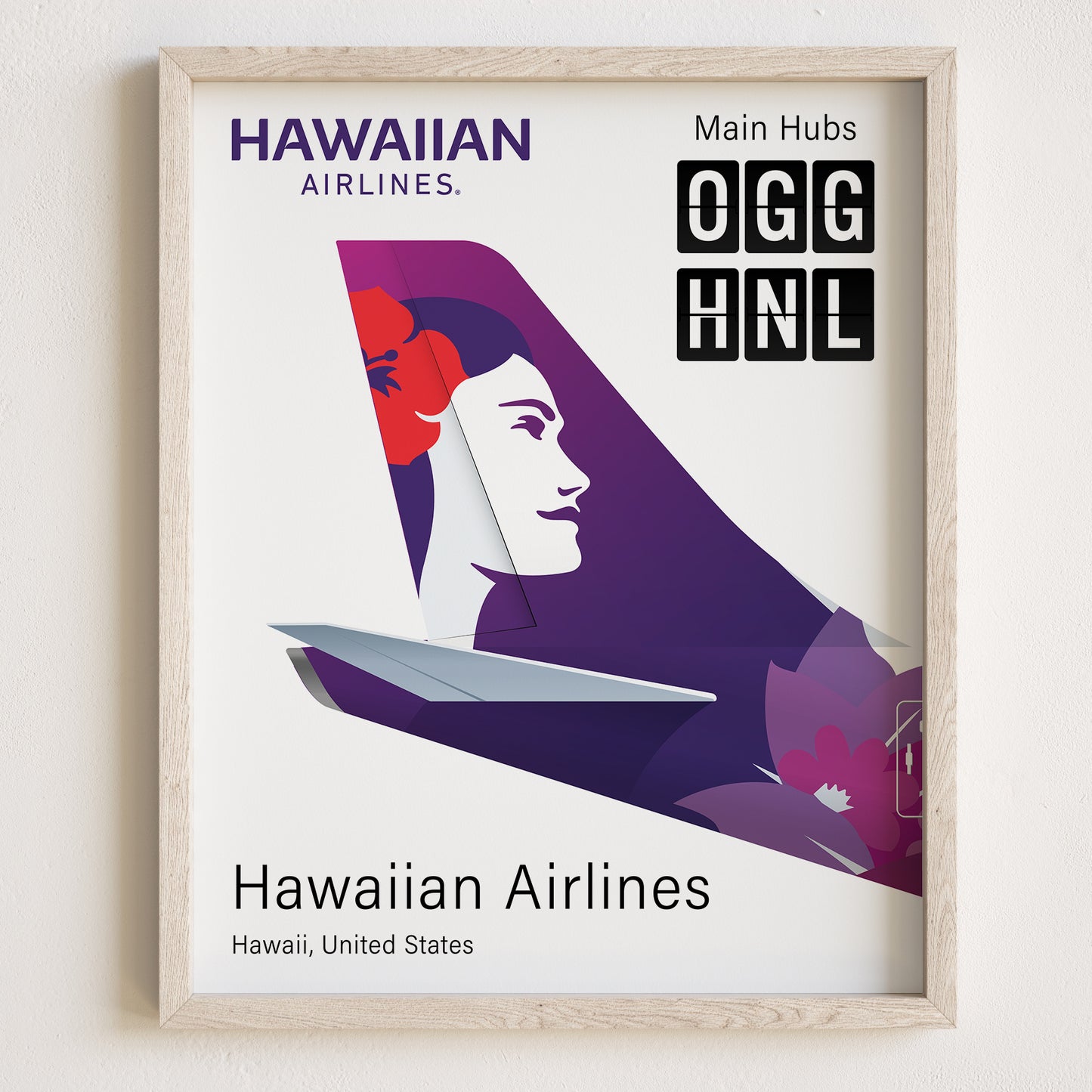 Hawaiian Airlines Tailplane Poster Print [UNFRAMED]