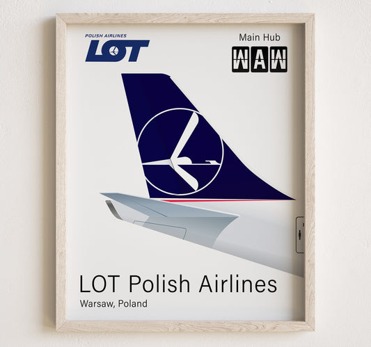 LOT Polish Airlines Tailplane Poster Print [UNFRAMED]