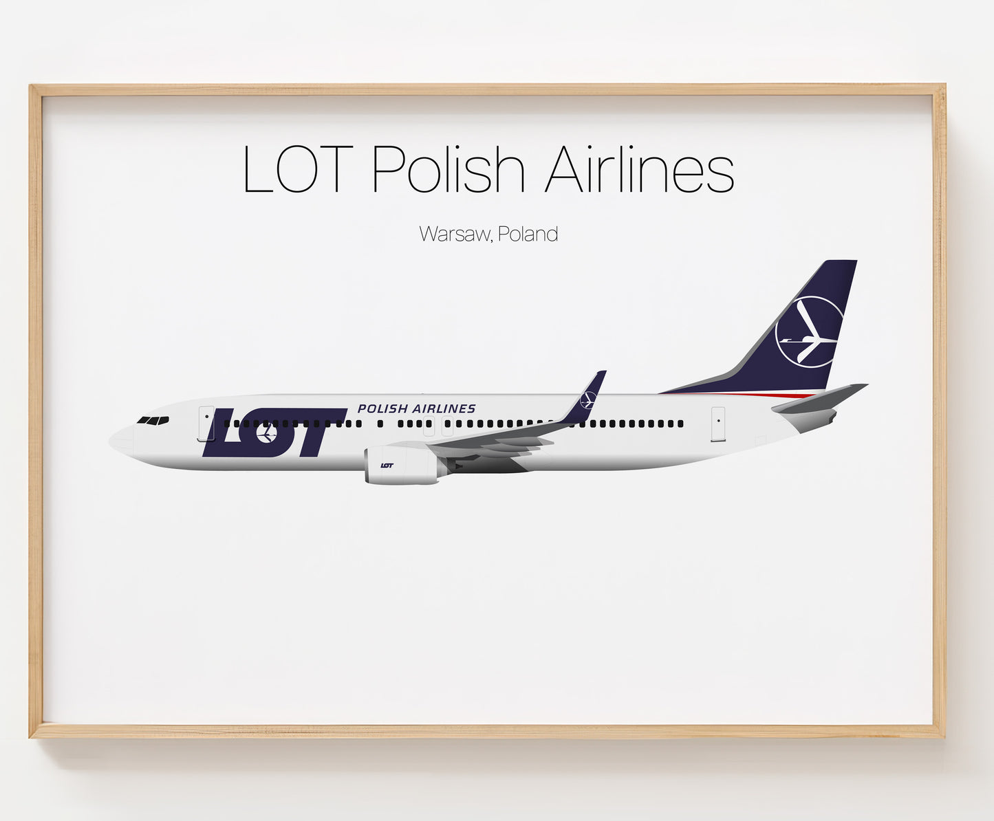 LOT Polish Airlines Poster Print Custom [UNFRAMED]