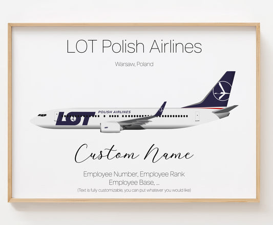 LOT Polish Airlines Poster Print Custom [UNFRAMED]