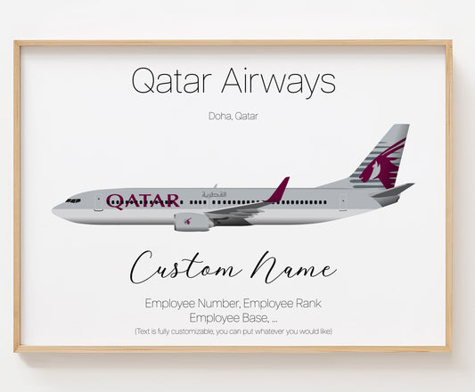 Qatar Airways Airways Poster Print Custom [UNFRAMED]