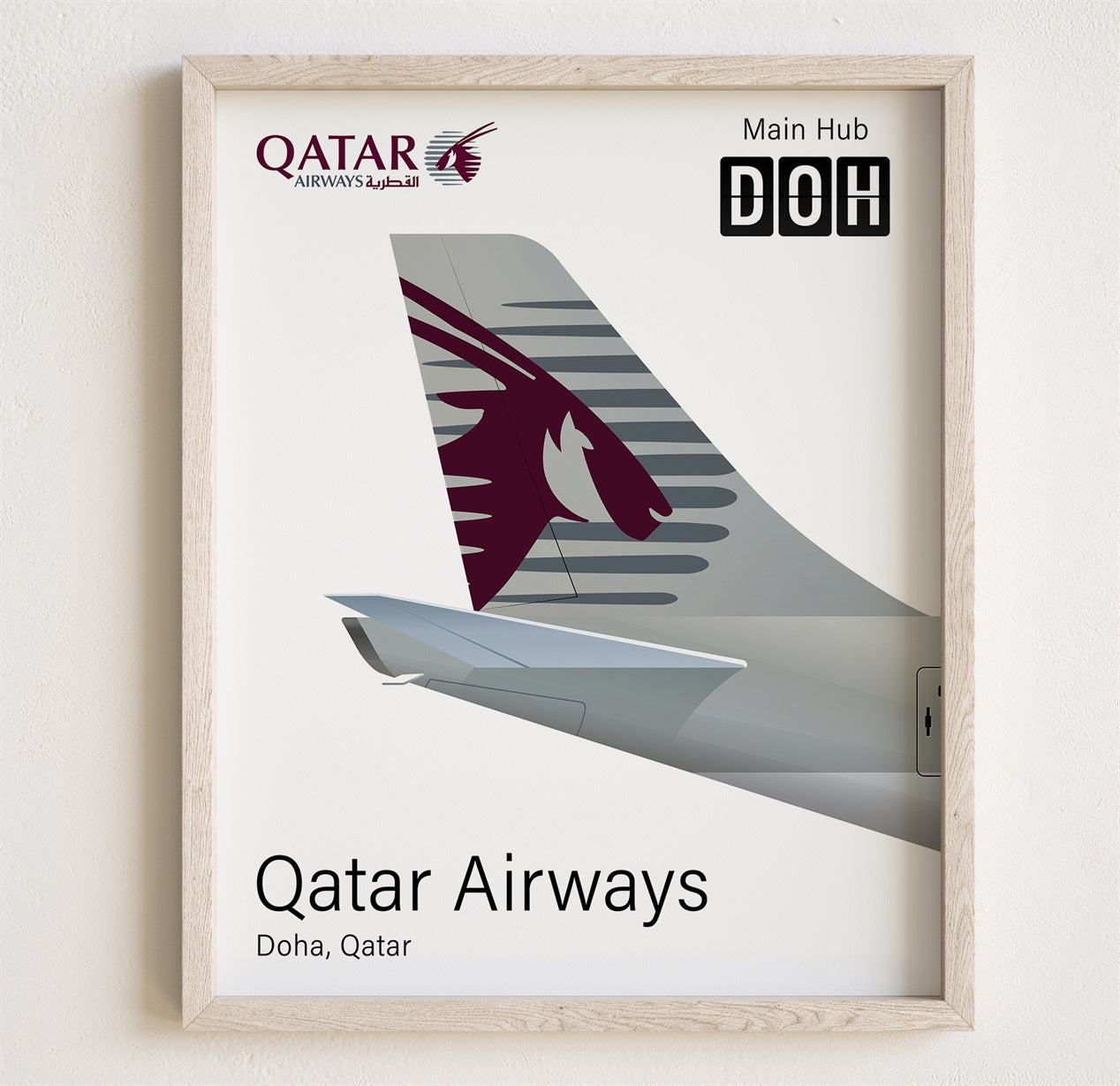 Qatar Airways Tailplane Poster Print [UNFRAMED]