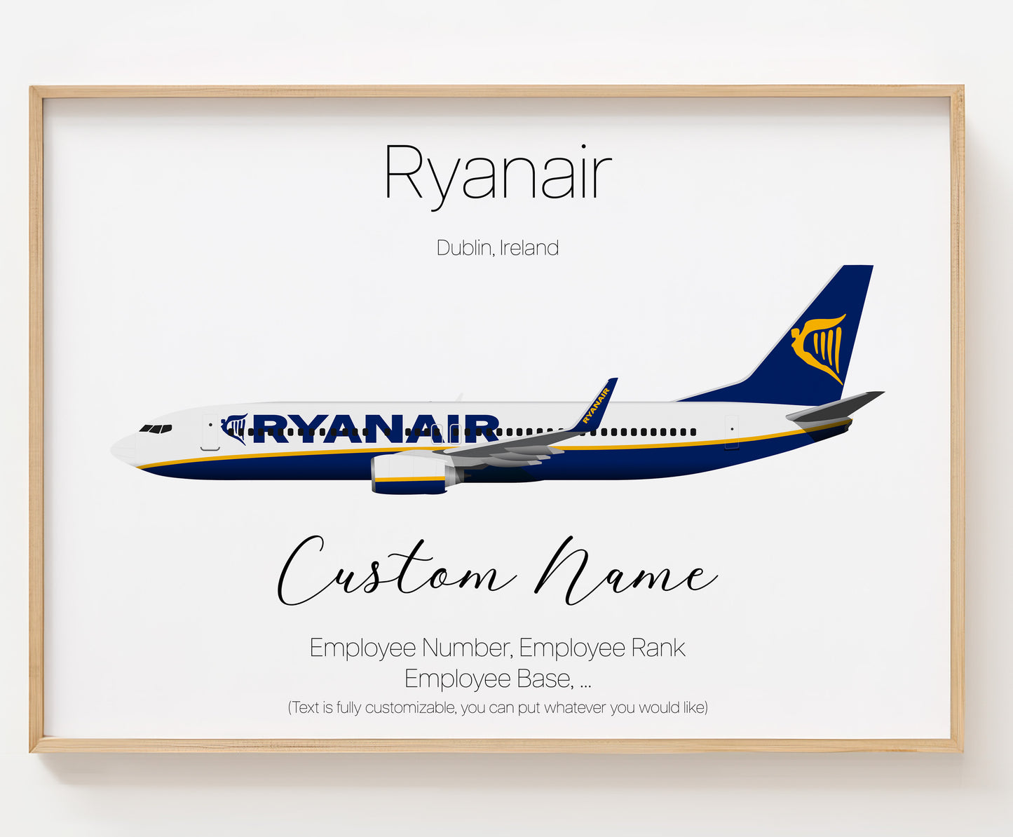 Ryanair Poster Print Custom [UNFRAMED]