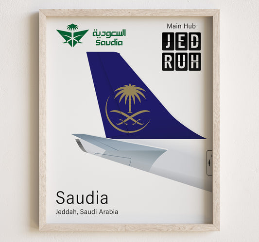 Saudia Tailplane Poster Print [UNFRAMED]