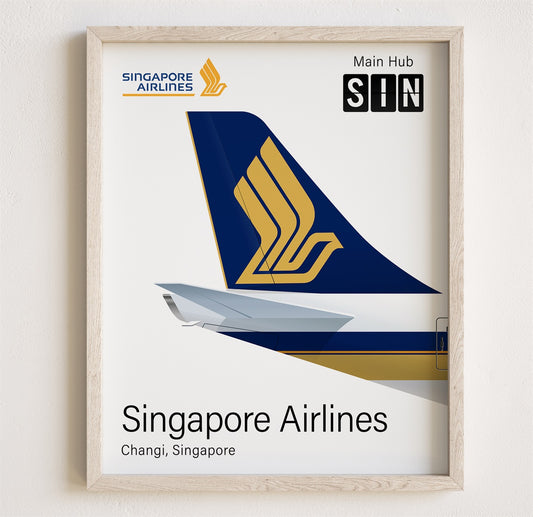 Singapore Airlines Tailplane Poster Print [UNFRAMED]