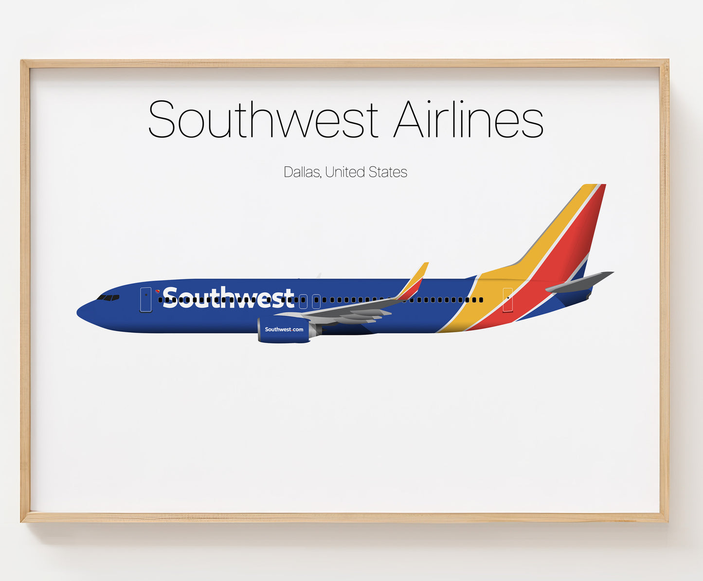 Southwest Airlines Poster Print Custom [UNFRAMED]