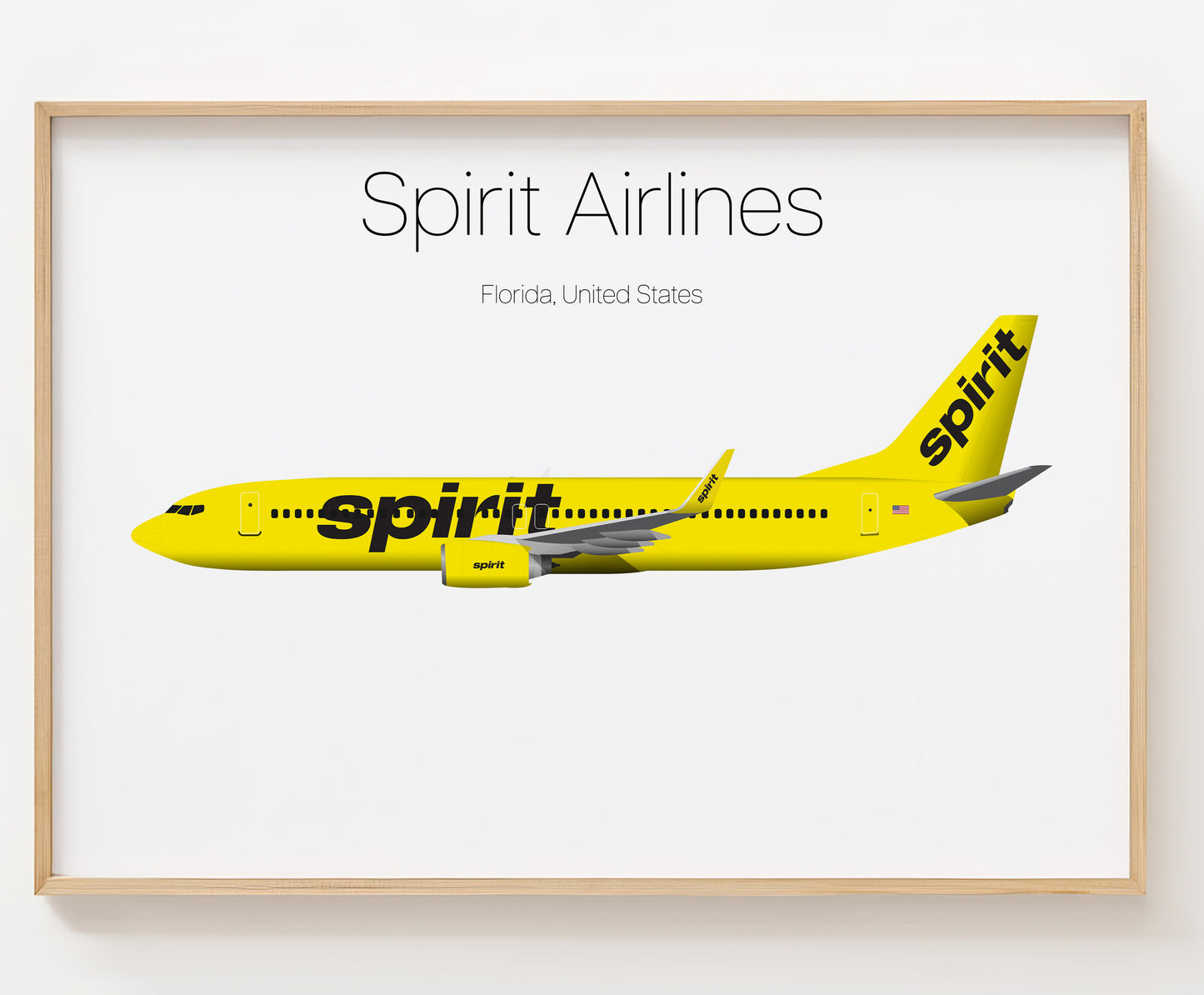 Spirit Airlines Poster Print Custom [UNFRAMED]