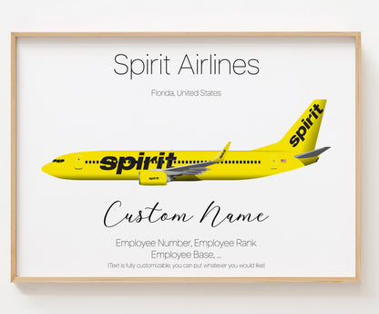 Spirit Airlines Poster Print Custom [UNFRAMED]