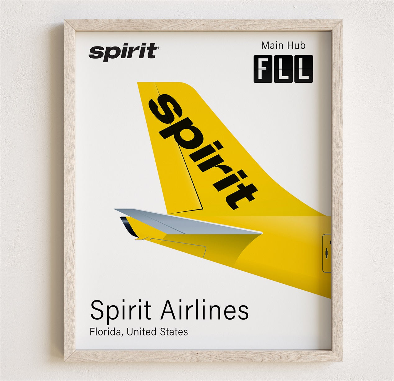 Spirit Airlines Tailplane Poster Print [UNFRAMED]