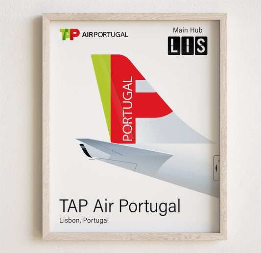 TAP Air Portugal Tailplane Poster Print [UNFRAMED]