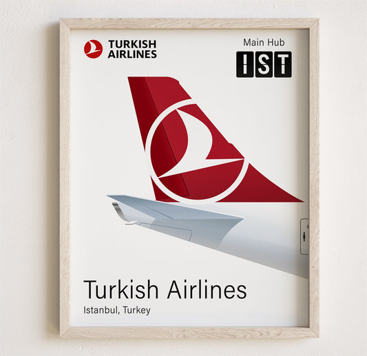 Turkish Airlines Tailplane Poster Print [UNFRAMED]