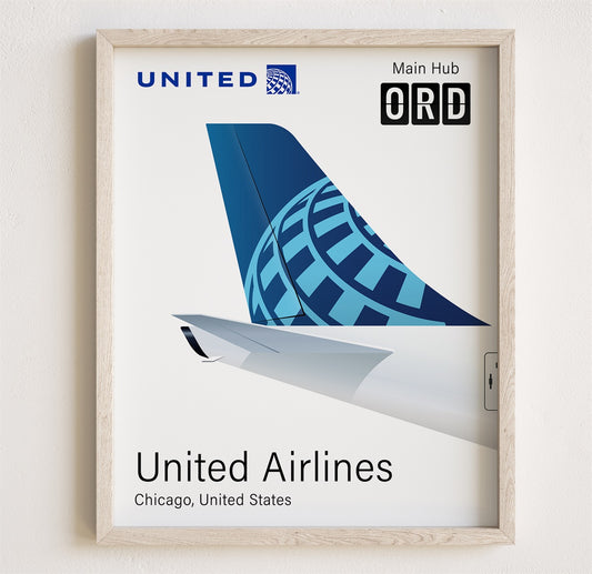 United Airlines Tailplane Poster Print [UNFRAMED]