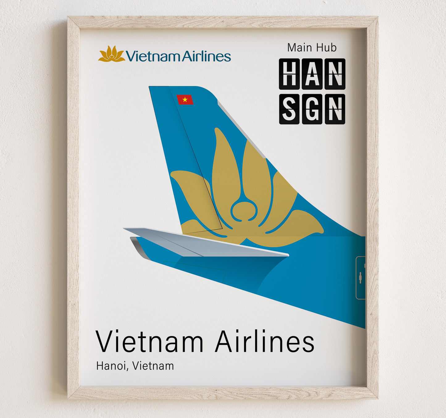 Vietnam Airlines Tailplane Poster Print [UNFRAMED]