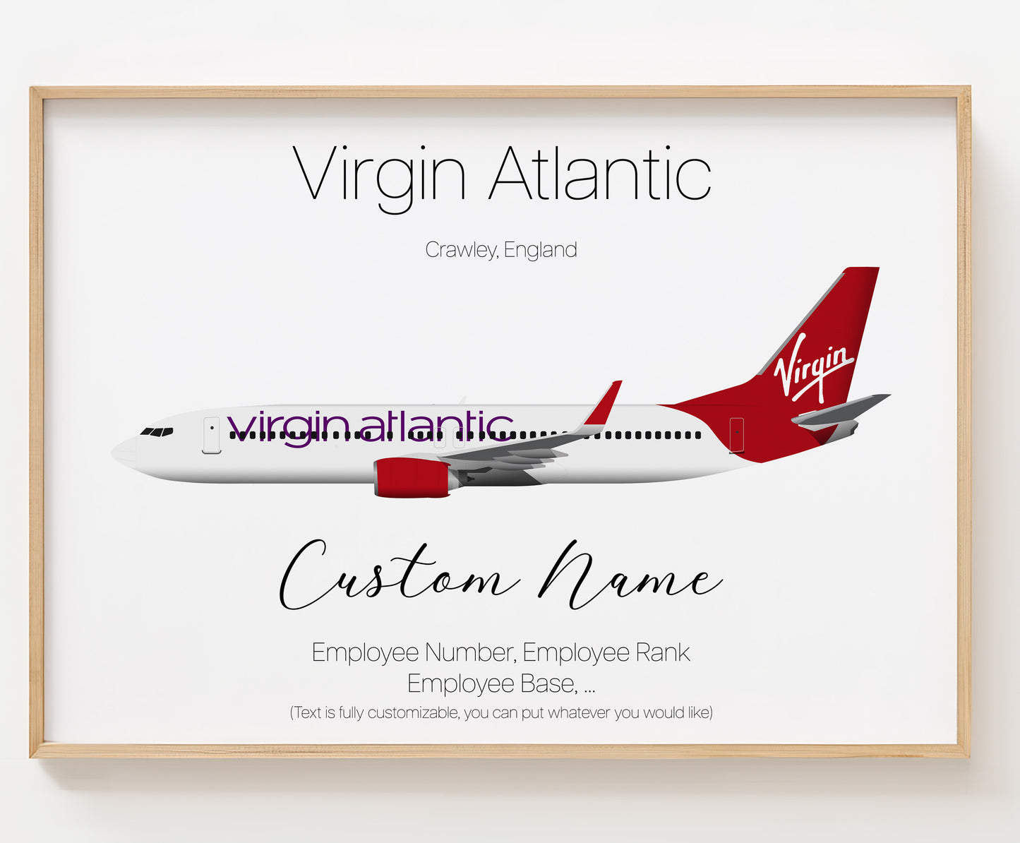 Virgin Atlantic Poster Print Custom [UNFRAMED]