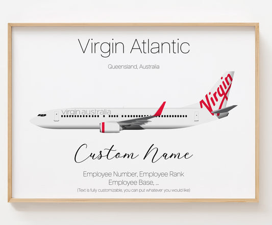 Virgin Australia Poster Print Custom [UNFRAMED]