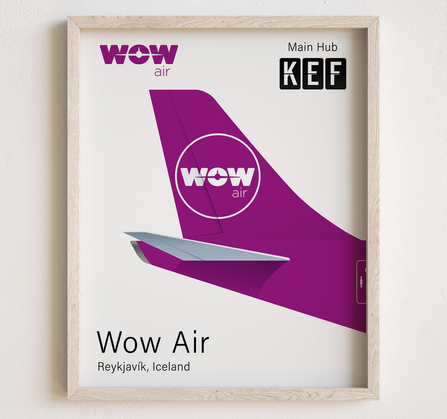 WOW Air Tailplane Poster Print [UNFRAMED]