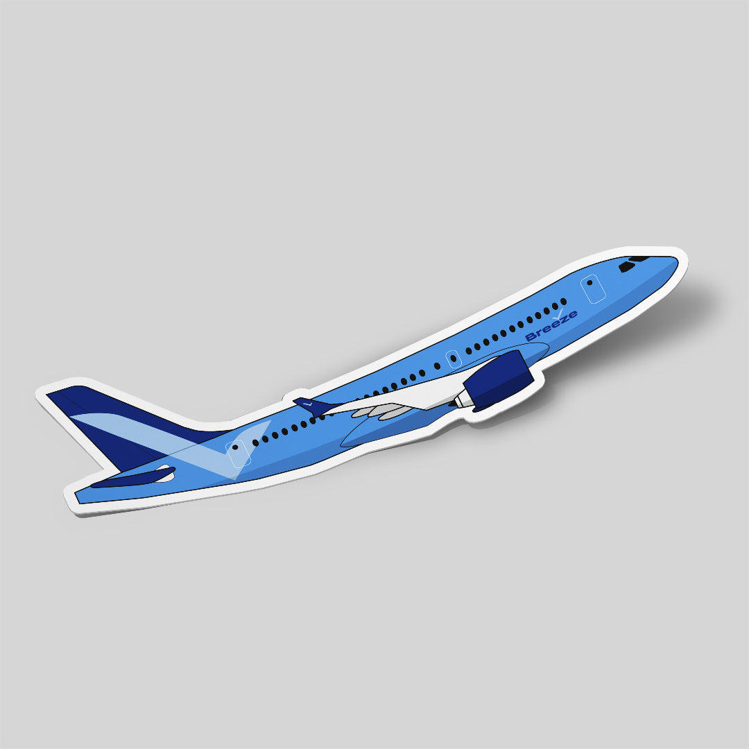 Airbus A220 Breeze Airways Sticker Airplane